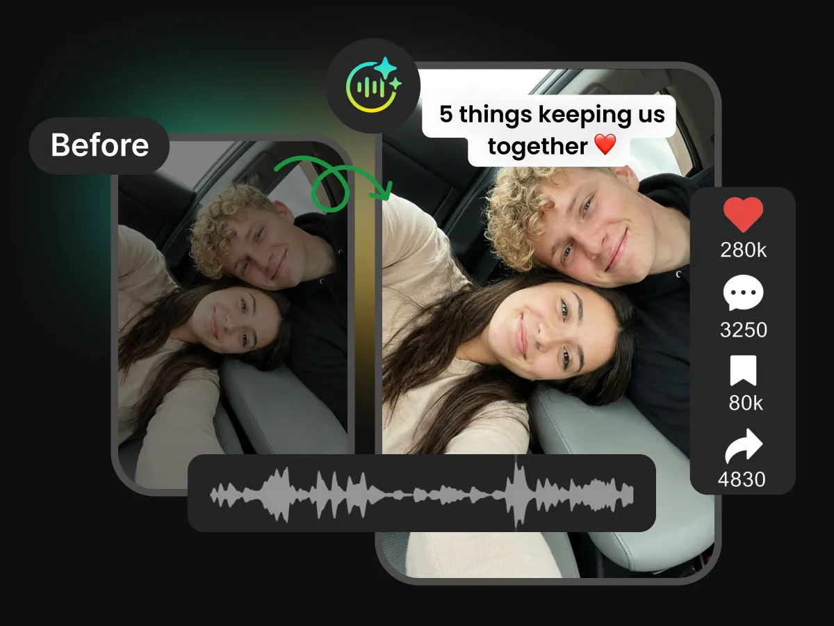 Comparison showing the transition from traditional time-consuming video editing to WayinVideo's fast AI workflow with automated clipping and reframing.